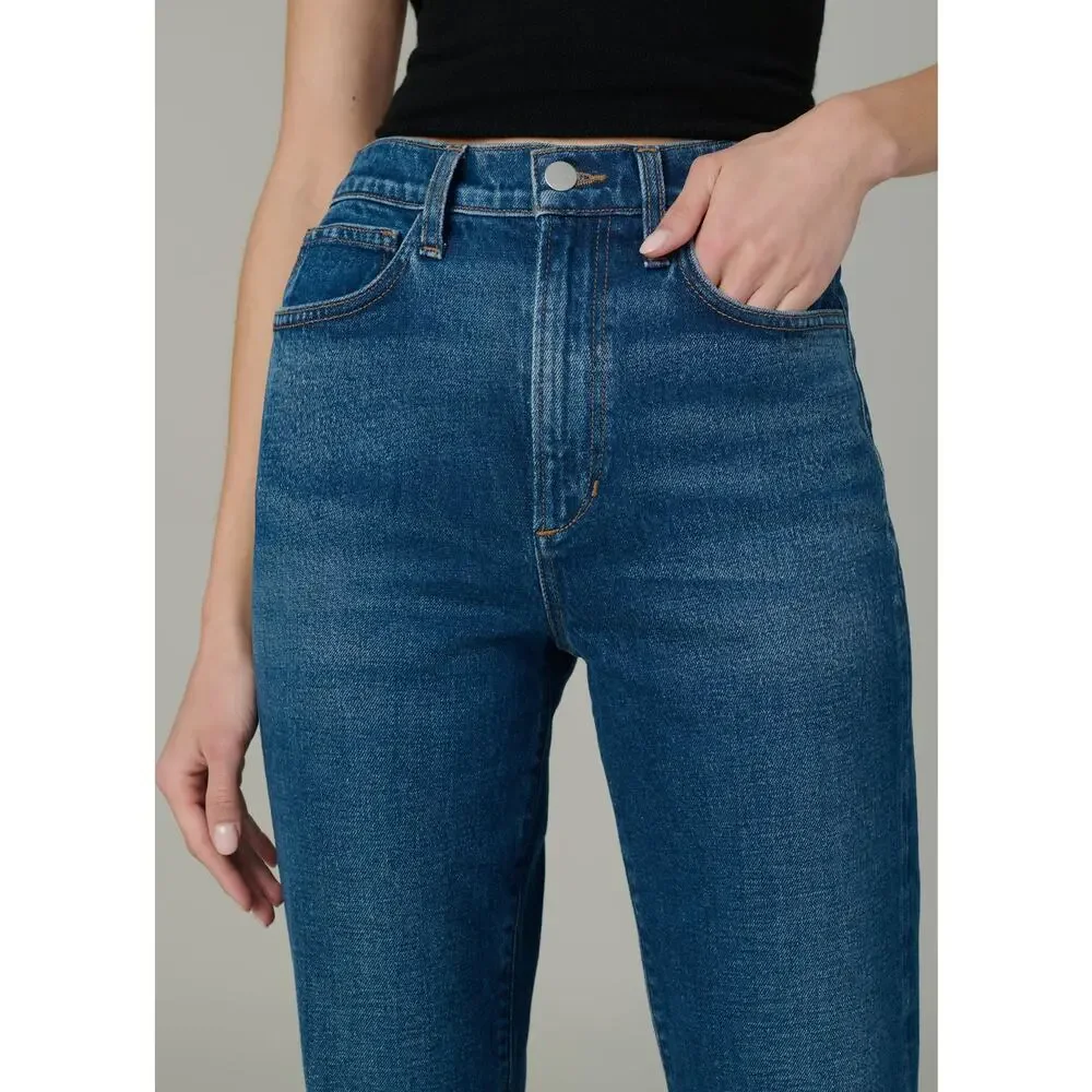 Joe's Denim high rise Straight jeans with raw hem, cuff - Picture 5 of 6